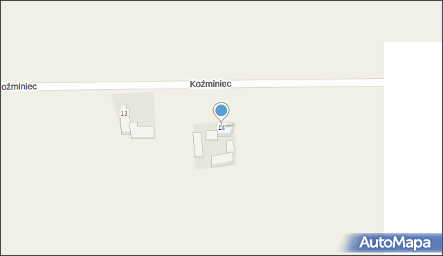 Koźminiec, Koźminiec, 14, mapa Koźminiec
