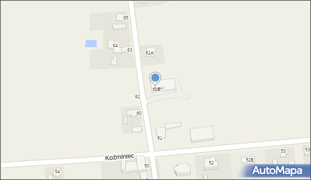 Koźminiec, Koźminiec, 61B, mapa Koźminiec