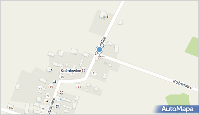 Koźniewice, Koźniewice, 10, mapa Koźniewice