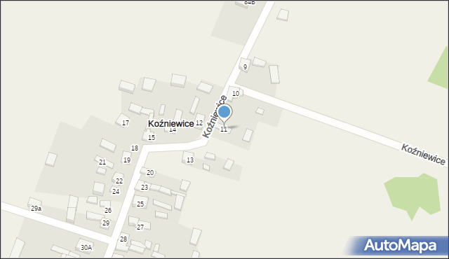 Koźniewice, Koźniewice, 11, mapa Koźniewice