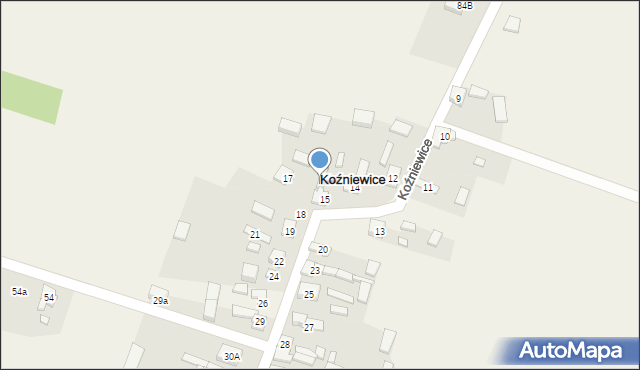 Koźniewice, Koźniewice, 16, mapa Koźniewice