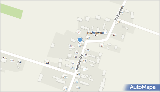 Koźniewice, Koźniewice, 19, mapa Koźniewice