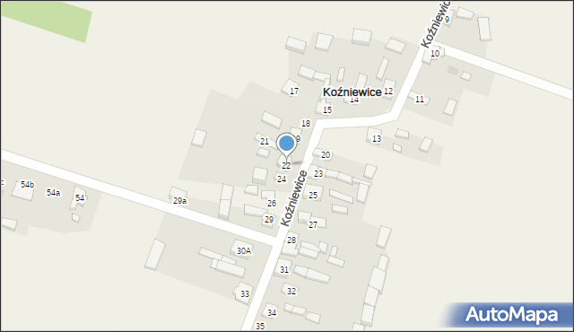 Koźniewice, Koźniewice, 22, mapa Koźniewice