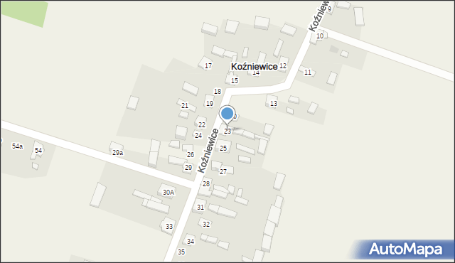 Koźniewice, Koźniewice, 23, mapa Koźniewice