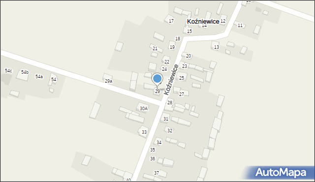 Koźniewice, Koźniewice, 29, mapa Koźniewice