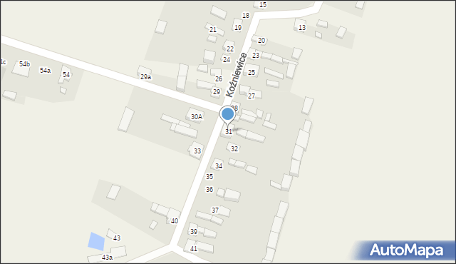 Koźniewice, Koźniewice, 31, mapa Koźniewice