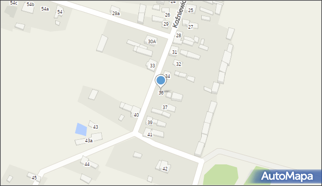 Koźniewice, Koźniewice, 36, mapa Koźniewice