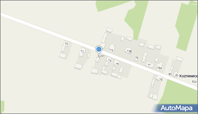 Koźniewice, Koźniewice, 72, mapa Koźniewice