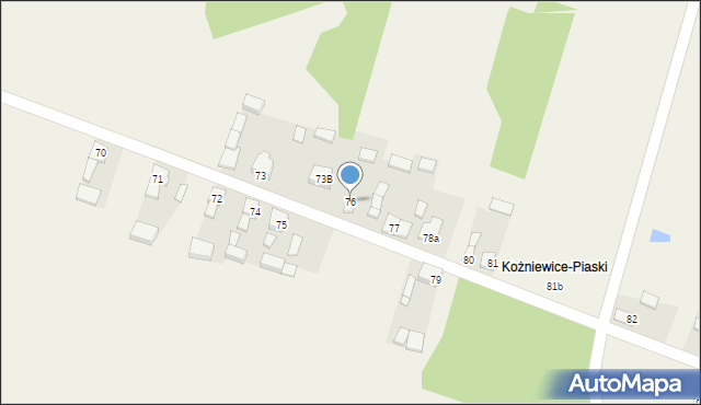 Koźniewice, Koźniewice, 76, mapa Koźniewice