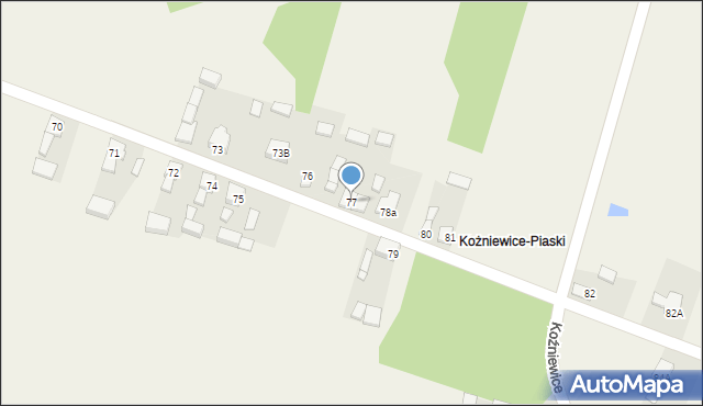 Koźniewice, Koźniewice, 77, mapa Koźniewice