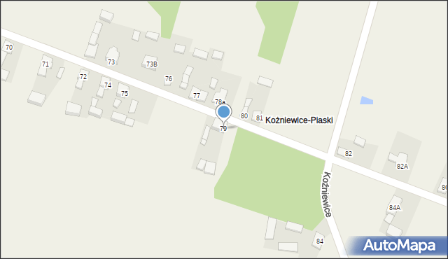 Koźniewice, Koźniewice, 79, mapa Koźniewice