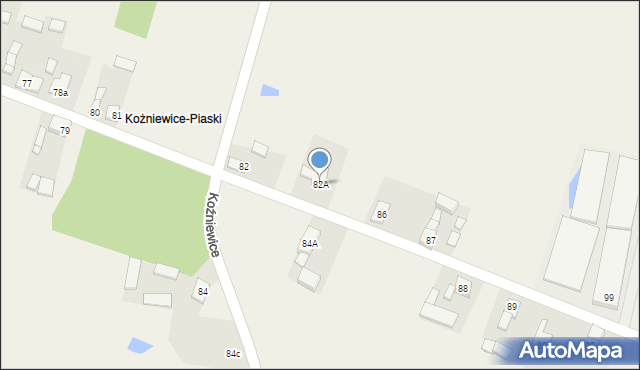 Koźniewice, Koźniewice, 82A, mapa Koźniewice