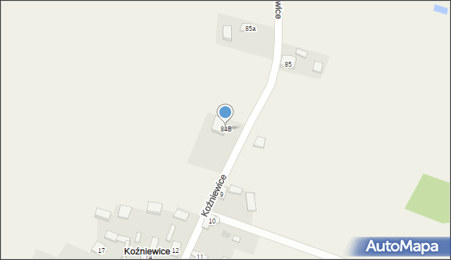 Koźniewice, Koźniewice, 84B, mapa Koźniewice
