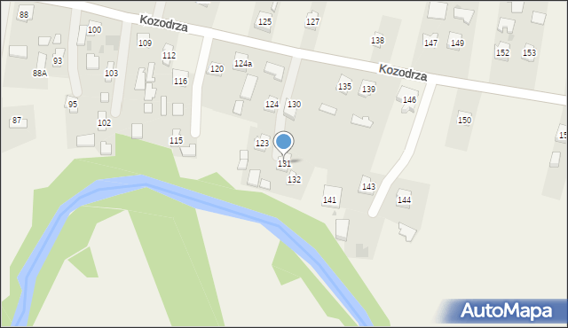 Kozodrza, Kozodrza, 131, mapa Kozodrza