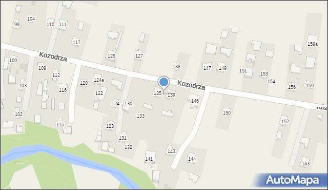 Kozodrza, Kozodrza, 137, mapa Kozodrza