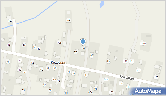 Kozodrza, Kozodrza, 84, mapa Kozodrza