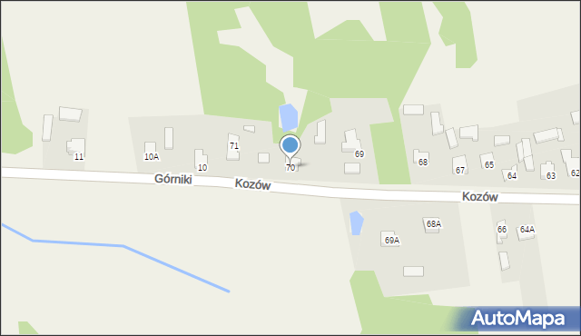 Kozów, Kozów, 70, mapa Kozów