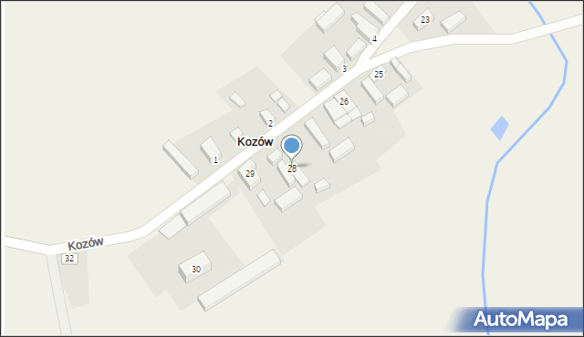 Kozów, Kozów, 28, mapa Kozów