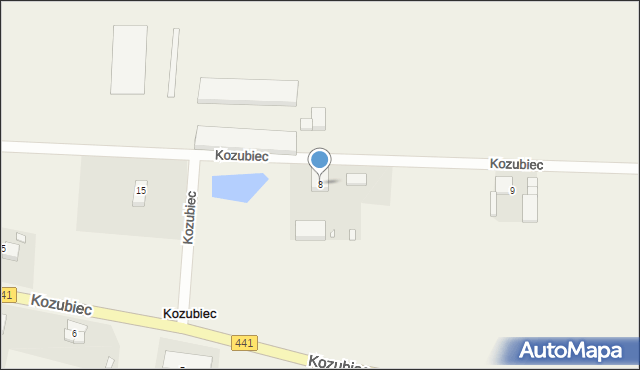 Kozubiec, Kozubiec, 8, mapa Kozubiec