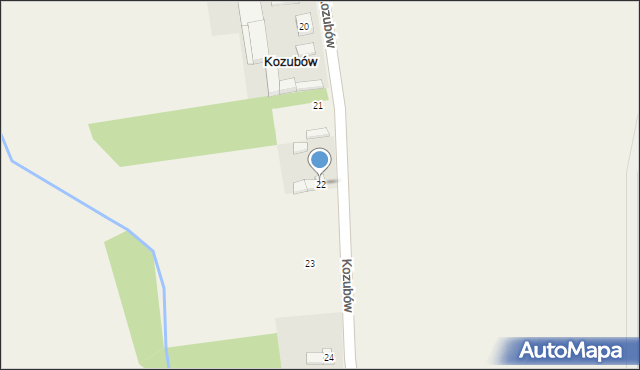 Kozubów, Kozubów, 22, mapa Kozubów