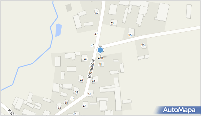 Kożuchów, Kożuchów, 48B, mapa Kożuchów