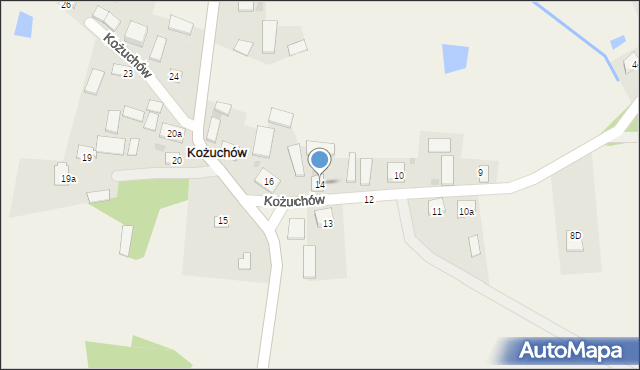 Kożuchów, Kożuchów, 14, mapa Kożuchów