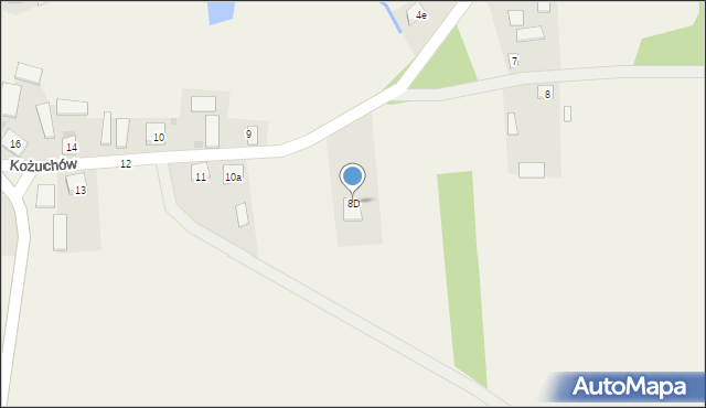 Kożuchów, Kożuchów, 8D, mapa Kożuchów