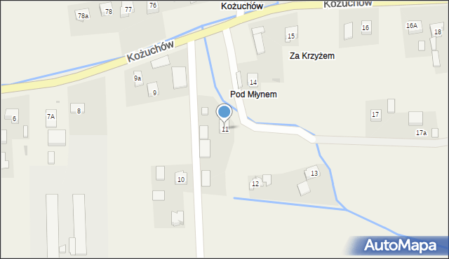 Kożuchów, Kożuchów, 11, mapa Kożuchów