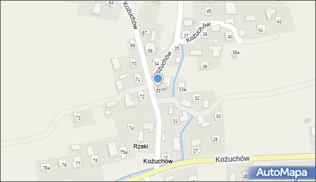 Kożuchów, Kożuchów, 33, mapa Kożuchów