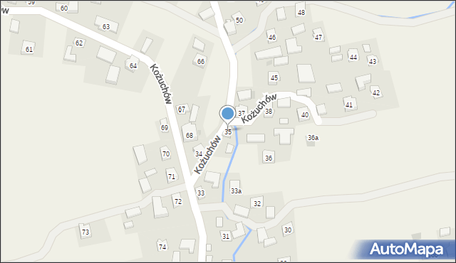 Kożuchów, Kożuchów, 35, mapa Kożuchów