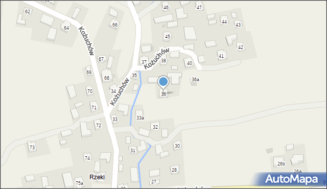 Kożuchów, Kożuchów, 36, mapa Kożuchów