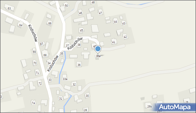 Kożuchów, Kożuchów, 36a, mapa Kożuchów