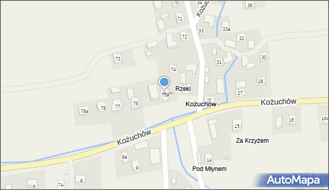 Kożuchów, Kożuchów, 75a, mapa Kożuchów