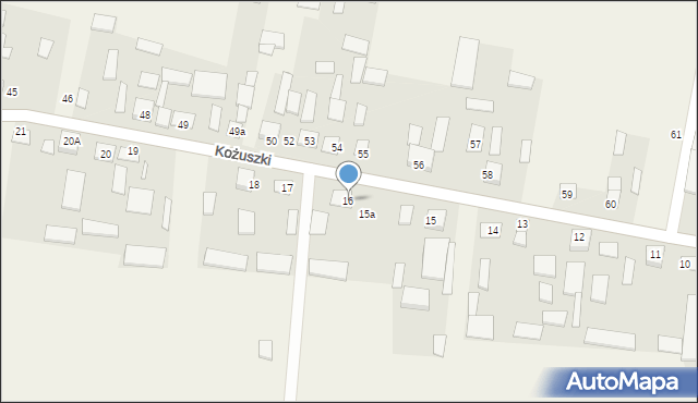 Kożuszki, Kożuszki, 16, mapa Kożuszki