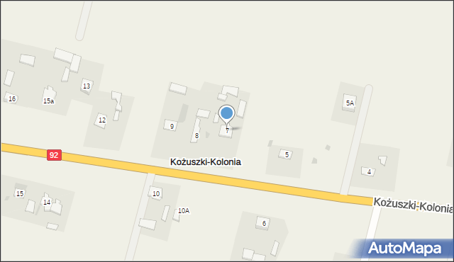 Kożuszki-Kolonia, Kożuszki-Kolonia, 7, mapa Kożuszki-Kolonia