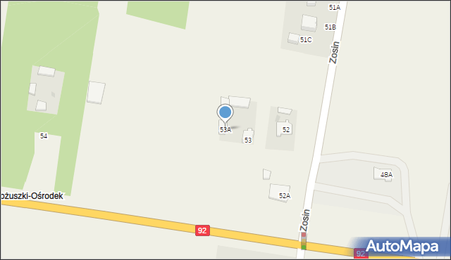 Kożuszki-Parcel, Kożuszki-Parcel, 53A, mapa Kożuszki-Parcel