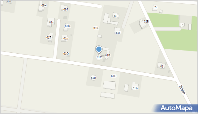 Kożuszki-Parcel, Kożuszki-Parcel, 61C, mapa Kożuszki-Parcel