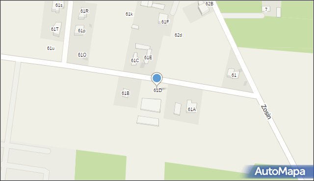 Kożuszki-Parcel, Kożuszki-Parcel, 61D, mapa Kożuszki-Parcel