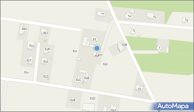 Kożuszki-Parcel, Kożuszki-Parcel, 61F, mapa Kożuszki-Parcel