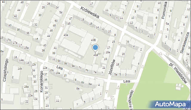 Kraków, Konarskiego Stanisława, 41a, mapa Krakowa