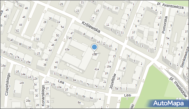 Kraków, Konarskiego Stanisława, 43B, mapa Krakowa