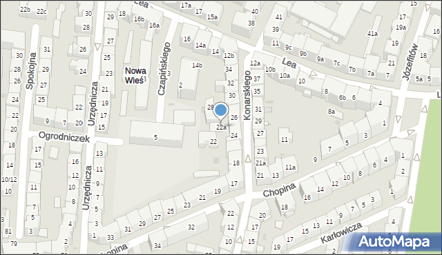Kraków, Konarskiego Stanisława, 22a, mapa Krakowa