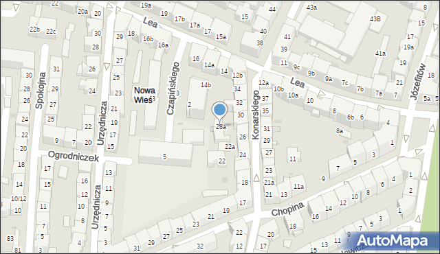 Kraków, Konarskiego Stanisława, 28a, mapa Krakowa