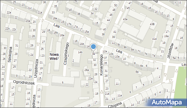 Kraków, Konarskiego Stanisława, 34, mapa Krakowa