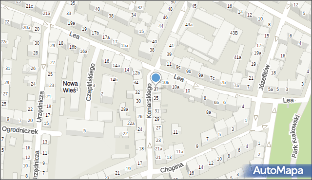 Kraków, Konarskiego Stanisława, 37, mapa Krakowa