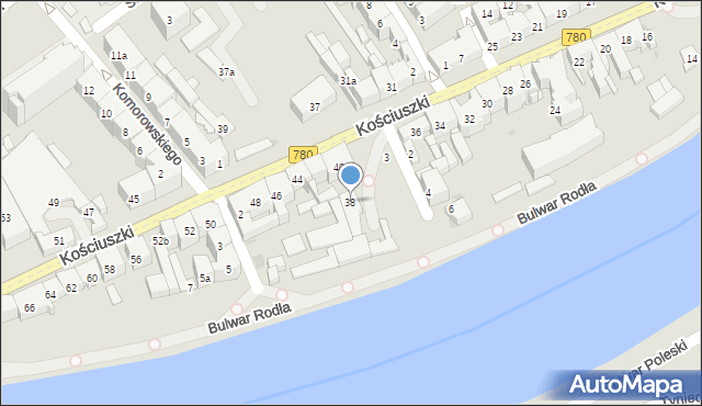 Kraków, Kościuszki Tadeusza, gen., 38, mapa Krakowa