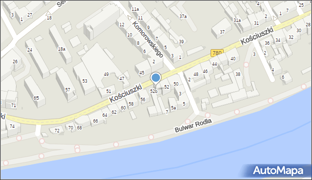 Kraków, Kościuszki Tadeusza, gen., 54, mapa Krakowa