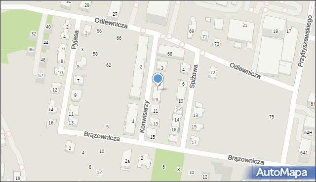 Kraków, Konwisarzy, 7, mapa Krakowa