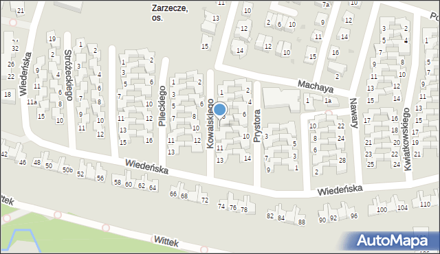 Kraków, Kowalskiego Franciszka, 7, mapa Krakowa