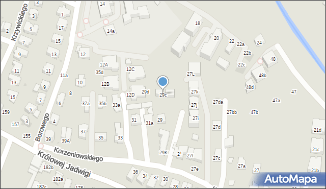 Kraków, Korzeniowskiego Józefa, 29c, mapa Krakowa